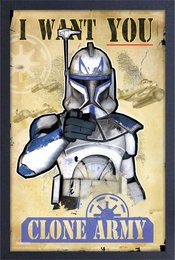 STAR WARS CLONE WARS I WANT YOU FRAMED POSTER