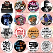 50TH ANNIV OF HIP-HOP 144 PC BUTTON ASST