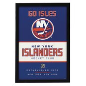 NEW YORK ISLANDERS FRAMED WOOD WALL DECOR