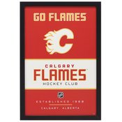 CALGARY FLAMES FRAMED WOOD WALL DECOR