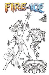 FIRE AND ICE #2 CVR E 10 COPY INCV LINSNER LINE ART