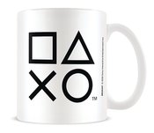 PLAYSTATION SHAPES BLACK AND WHITE CERAMIC MUG