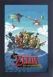 LOZ WINDWAKER CARTOON FRAMED PRINT