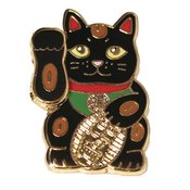 LUCKY CAT BLACK PIN