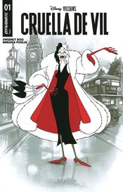 DISNEY VILLAINS CRUELLA DE VIL #1 MIDDLETON B&W RED DE EXC V