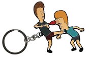 BEAVIS AND BUTTHEAD PLUNGER HARASSMENT KEYCHAIN
