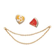 BARBIE B HEART AND WATERMELON CHAIN PIN