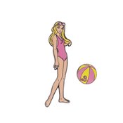 BARBIE MALIBU W/BALL PIN SET