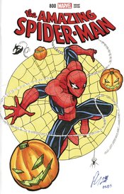 DF MARVEL CVR ART SGNED & REMARKED GILES WITH SPIDER-MAN SKE