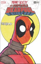 DF MARVEL CVR ART NICIEZA & DELBEATO SGN & REMARKED DEADPOOL