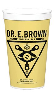 BACK TO THE FUTURE DR E BROWN ENTERPRISES SOUVENIR CUP