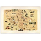 STAR WARS TATOOINE MAP 45IN CANVAS WALL DECOR