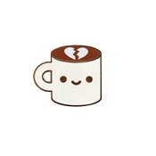 BROKEN HEART LATTE 1.1IN ENAMEL PIN