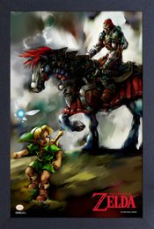 LOZ OOT YOUNG LINK & GANONDORF 11X17 FRAMED PRINT