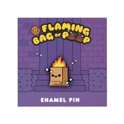 FLAMING BAG OF POOP .75IN ENAMEL PIN