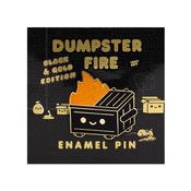 DUMPSTER FIRE BLACK AND GOLD 1.2IN ENAMEL PIN