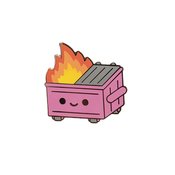 DUMPSTER FIRE PEPTO PINK 1.2IN ENAMEL PIN