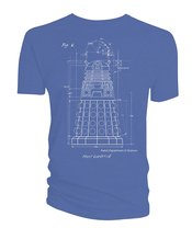 DOCTOR WHO DALEK BLUEPRINT LIGHT BLUE T/S S