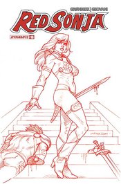 RED SONJA 2023 #16 CVR P 10 COPY FOC INCV LINSNER FIERY RED