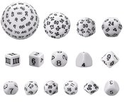 COMPLETE DICE SET D3-D100 WHITE