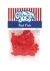 GRANDPA JOES RED FISH CANDY 3 OZ PEG BAG 12PC CS