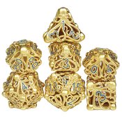 HOLLOW DICE KRAKEN GOLD & BLUE 7PC SET