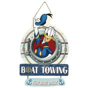 DISNEY DONALD DUCK BOAT TOWING 10X15 HANGING WOOD WALL DECOR