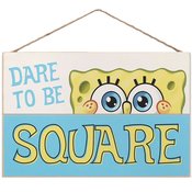 SPONGEBOB DARE TO BE SQUARE 15X10 HANGING WOOD WALL DECOR (N