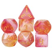 ACRYLIC DICE FLAMINGO 7PC SET