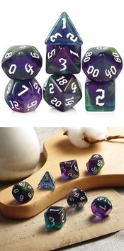 ACRYLIC DICE BOREALIS 7PC SET