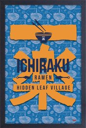 NARUTO LEAF VILLAGE RAMEN 11X17 FRAMED POSTER