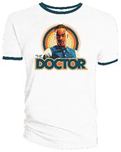 DOCTOR WHO FIFTEENTH DOCTOR RETRO WHITE W BLU RINGER SZ S TS