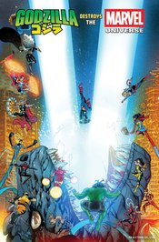 GODZILLA DESTROYS THE MARVEL UNIVERSE #1 JAVIER GARRON VAR