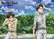 ATTACK ON TITAN EREN AND LEVI ON SHORE WALL SCROLL