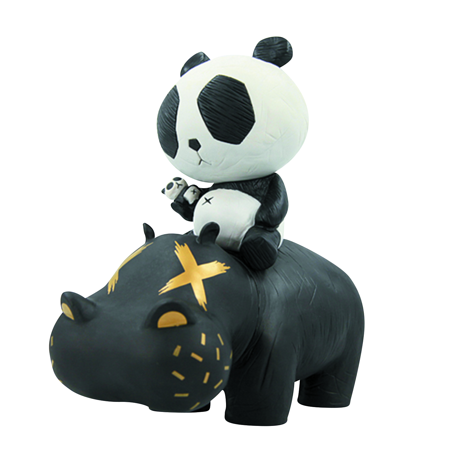 Виниловые игрушки. Игрушки из винила. [Black Panda] lhreiwa. Hippo and Panda.