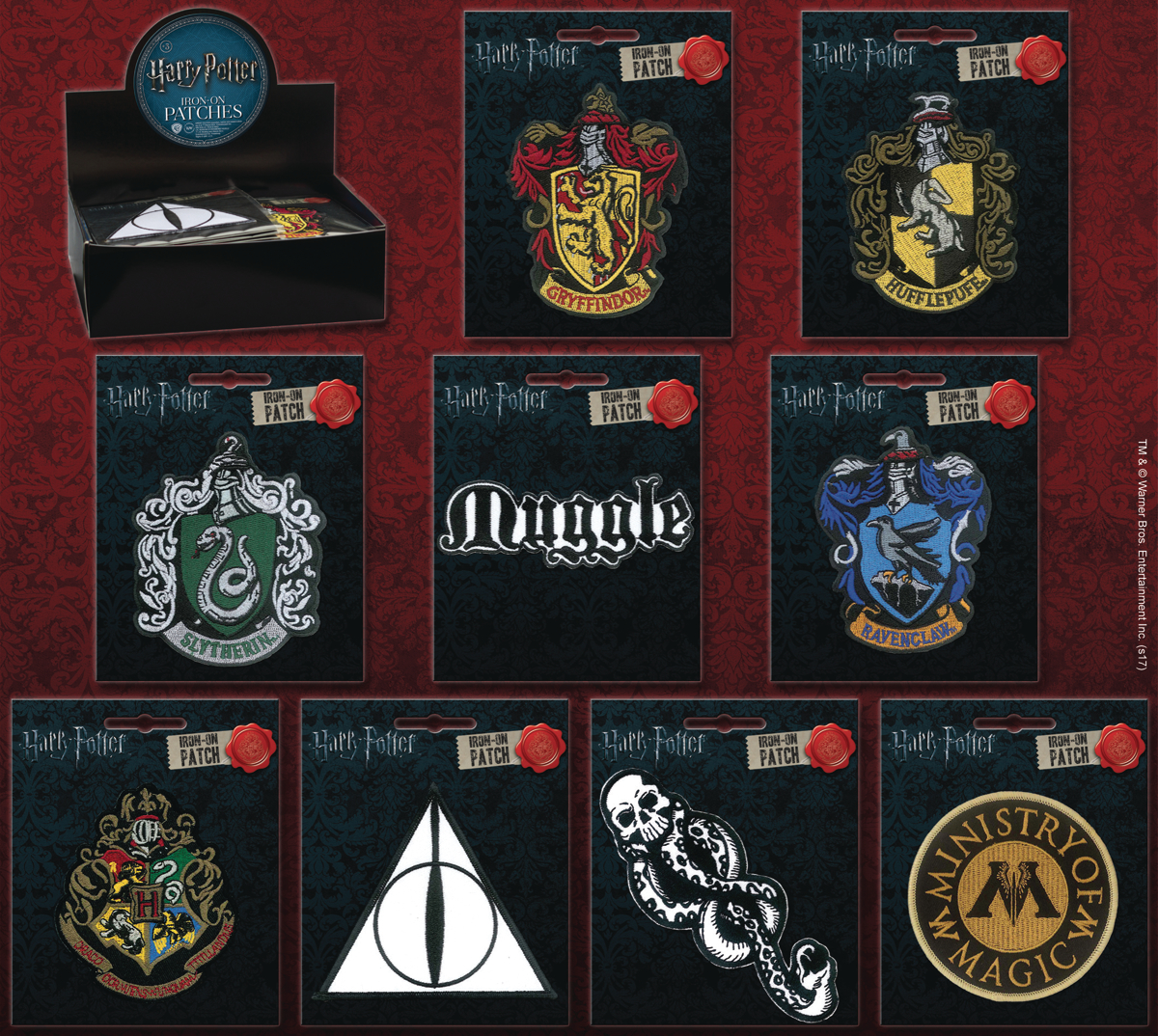 Mar173248 Harry Potter Iron On Patch 30pc Asst Previews World