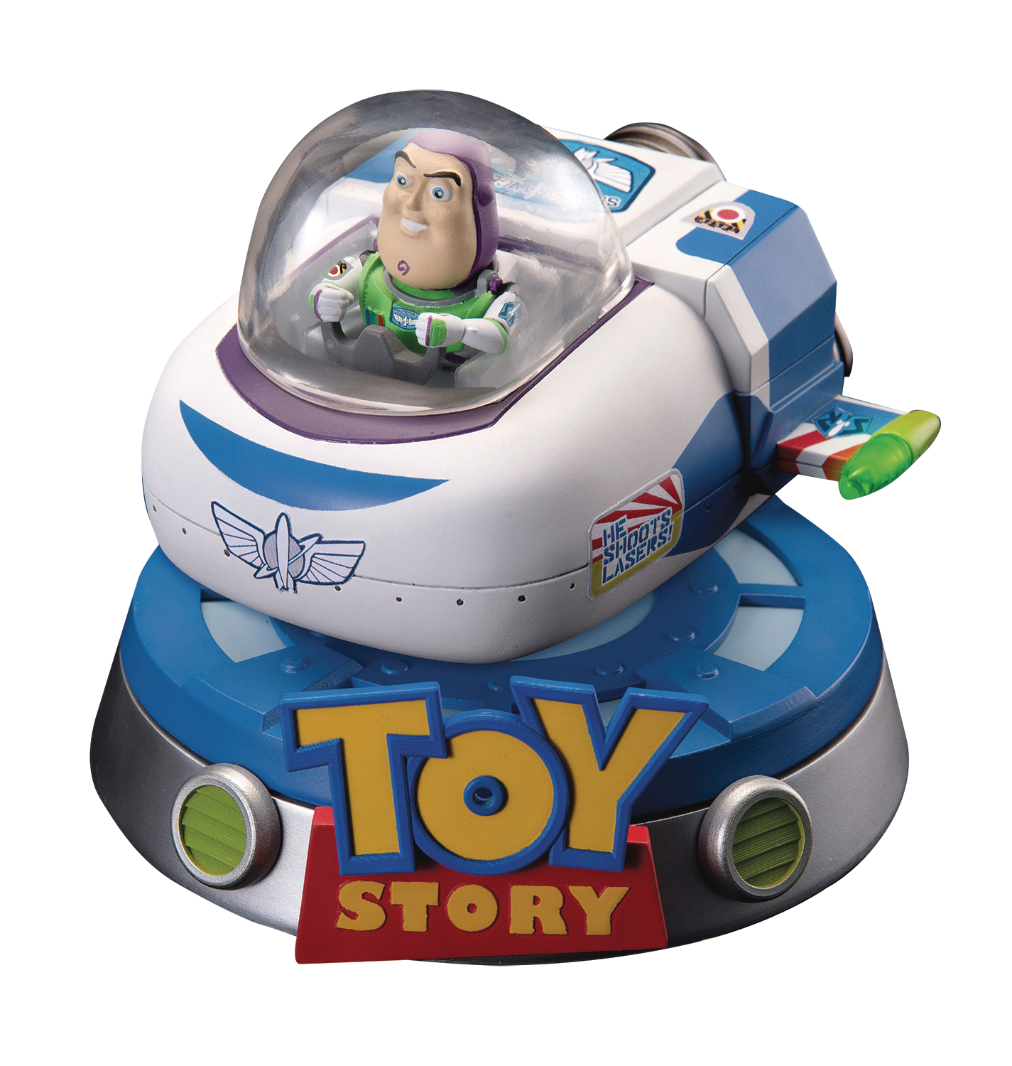 buzz lightyear spaceship sit in