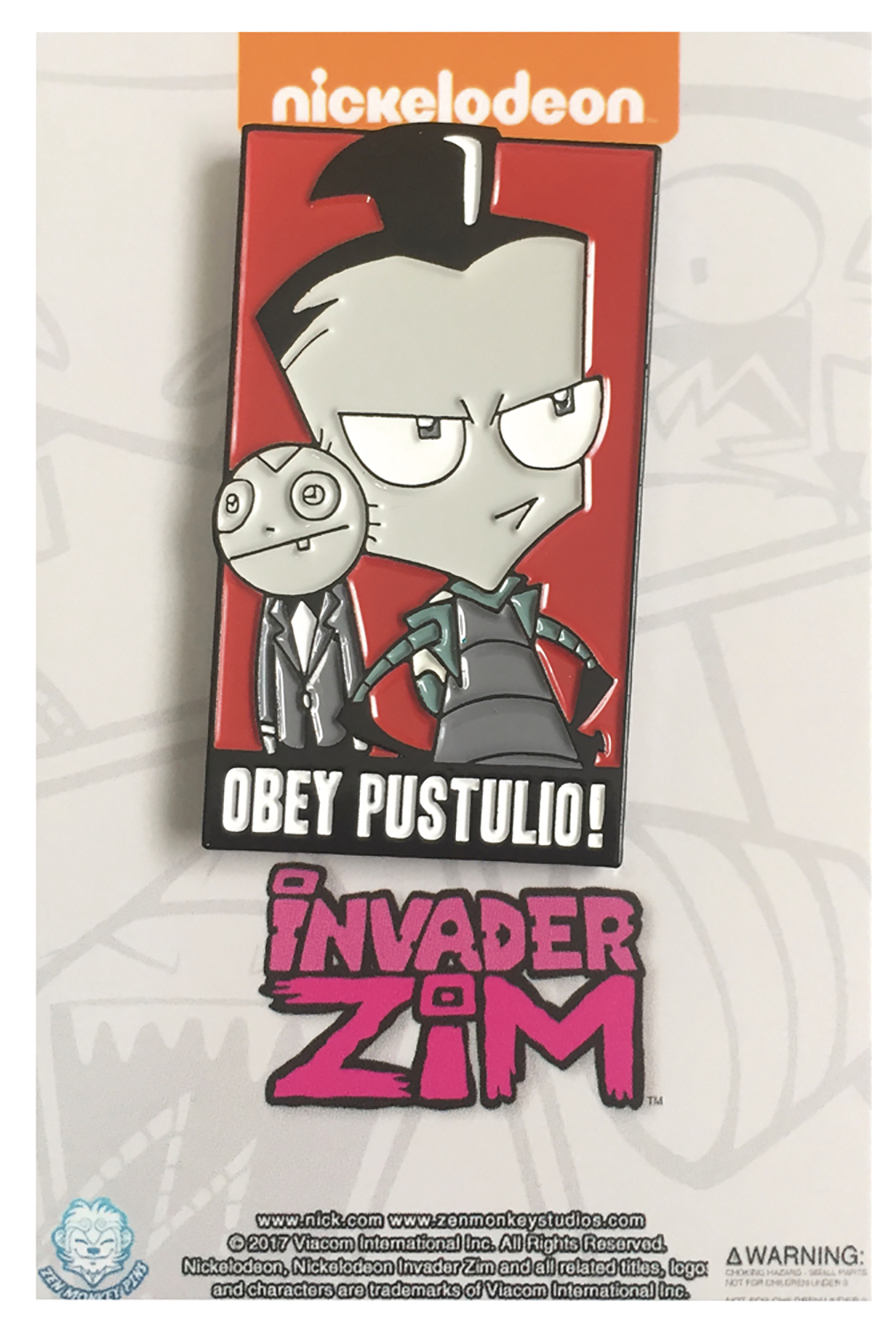 Sep188252 Invader Zim Obey Pustulio Pin Previews World