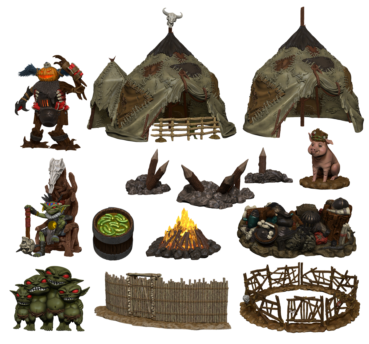 An Elf Comes To A Peaceful Goblin Village DEC189211 - PATHFINDER BATTLES LEGENDARY ADV GOBLIN VILLAGE PREMIUM SET