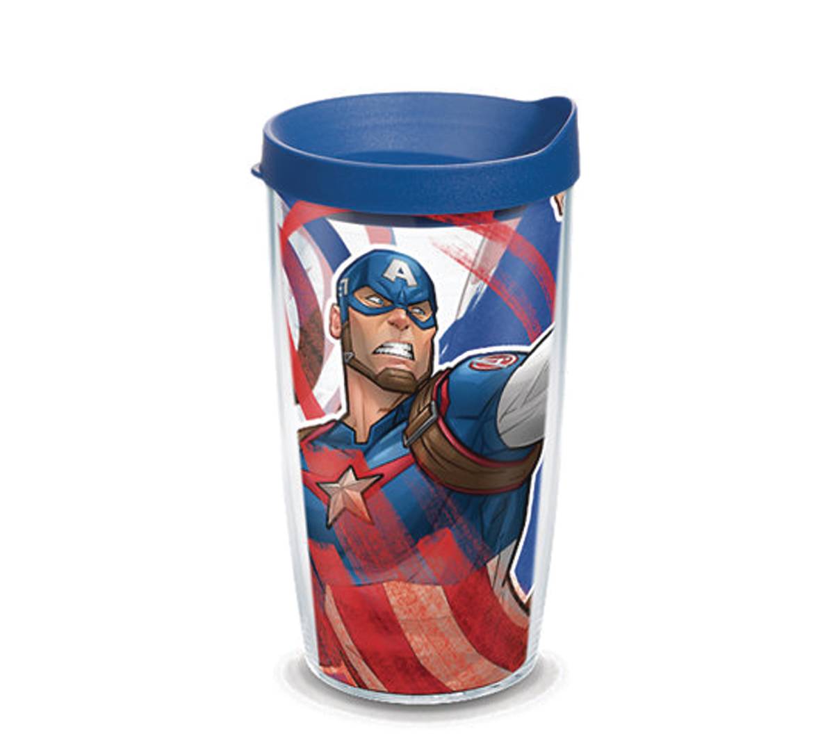 MAY193184 - CAPTAIN AMERICA ICONIC 16OZ TUMBLER W/LID - Previews World