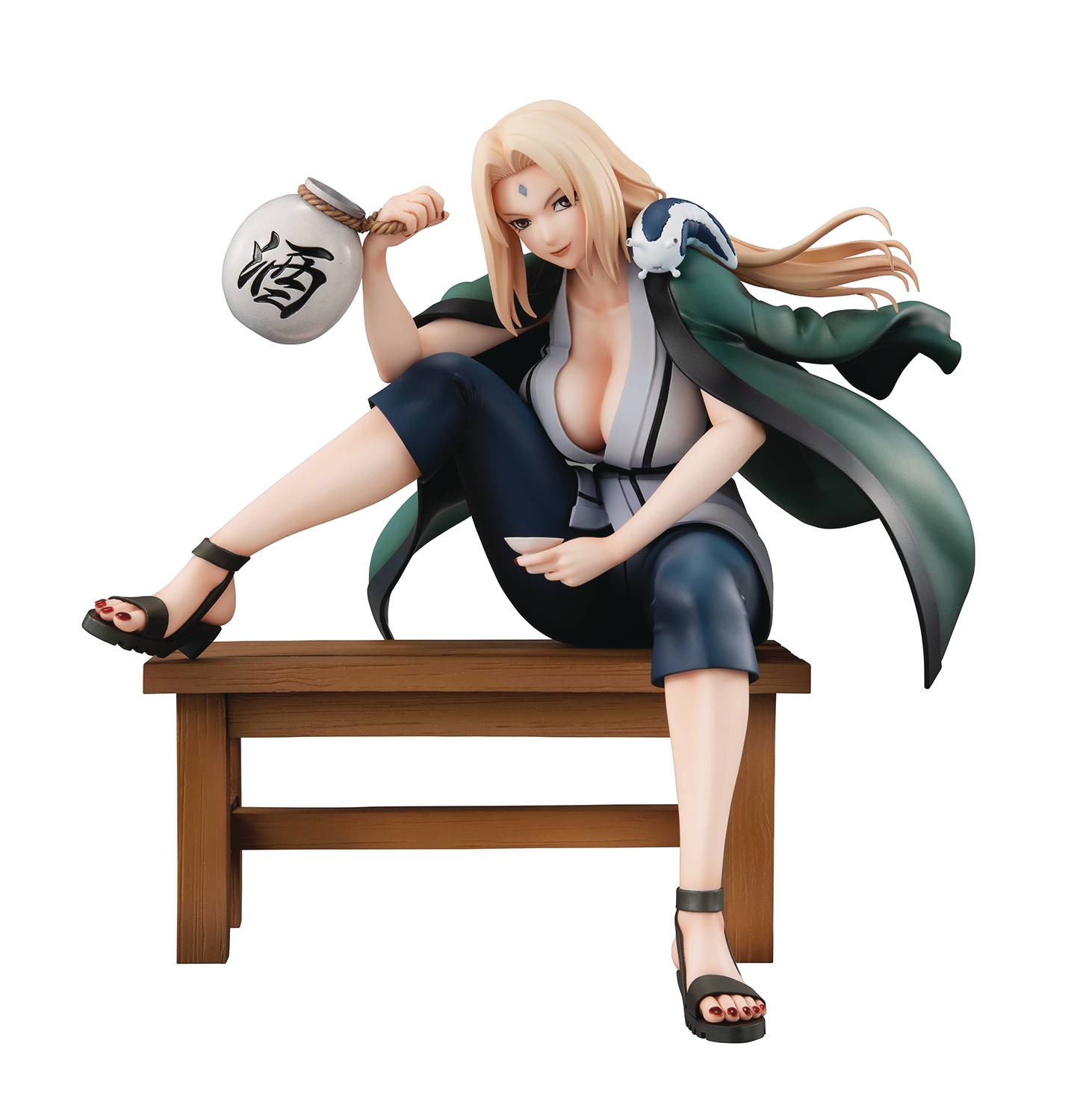 Tsunade features a smiling expression and flowing hair, wearing a familiar ...