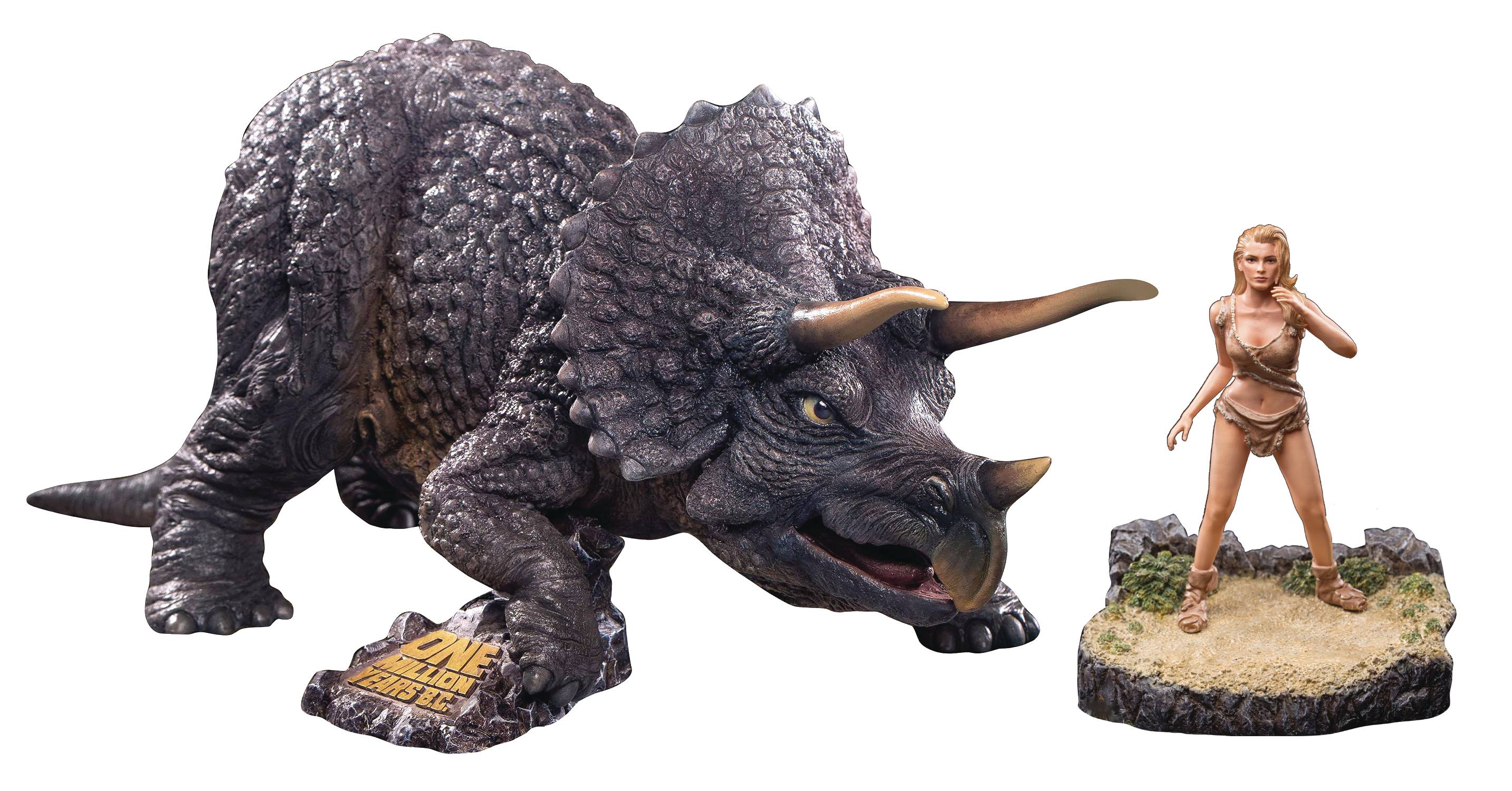 APR208140 - ONE MILLION YEARS BC TRICERATOPS & LOANA SOFT VINYL STATUE ...