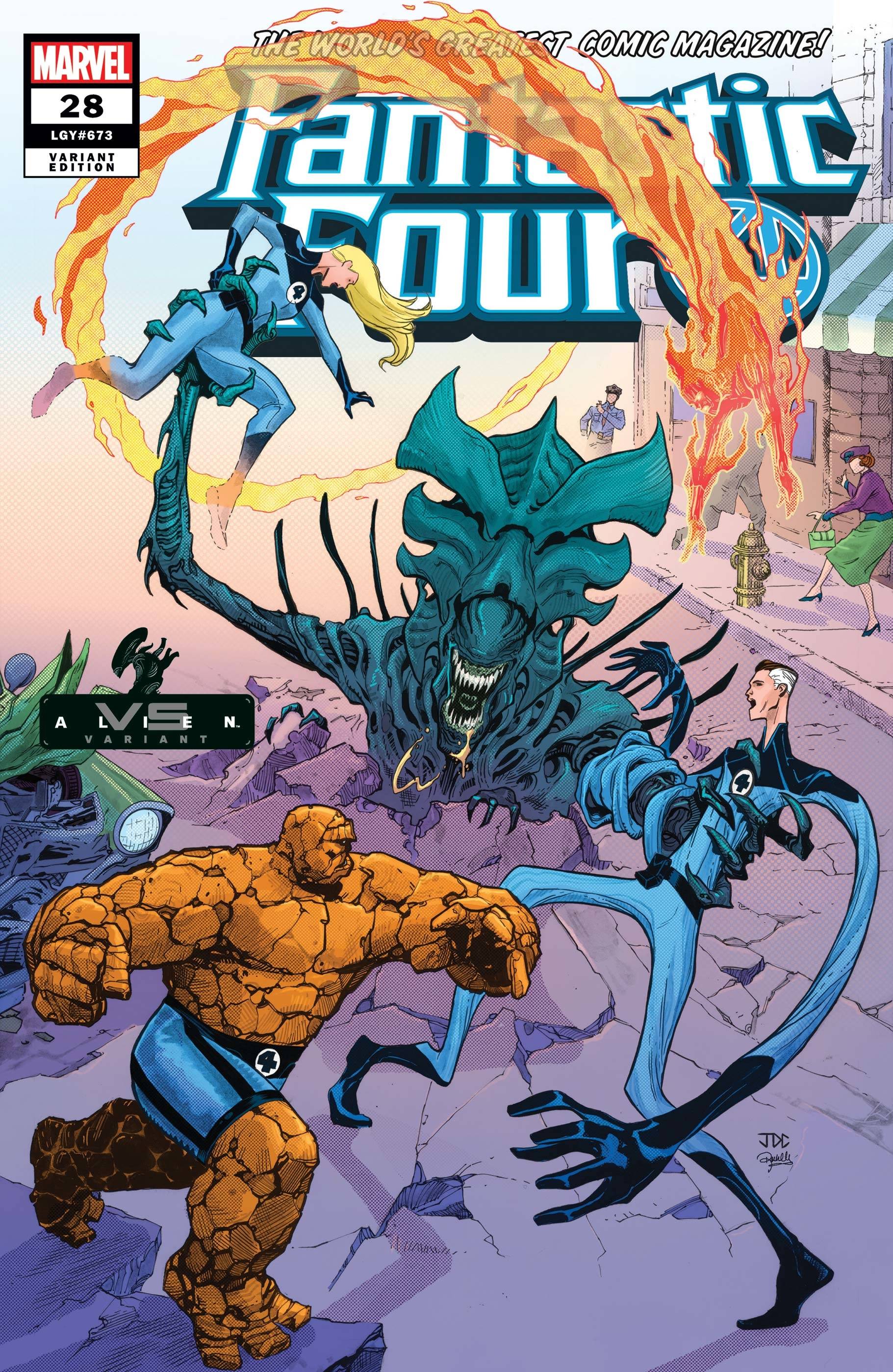 NOV200545 - FANTASTIC FOUR #28 CASSARA MARVEL VS ALIEN VAR EMP