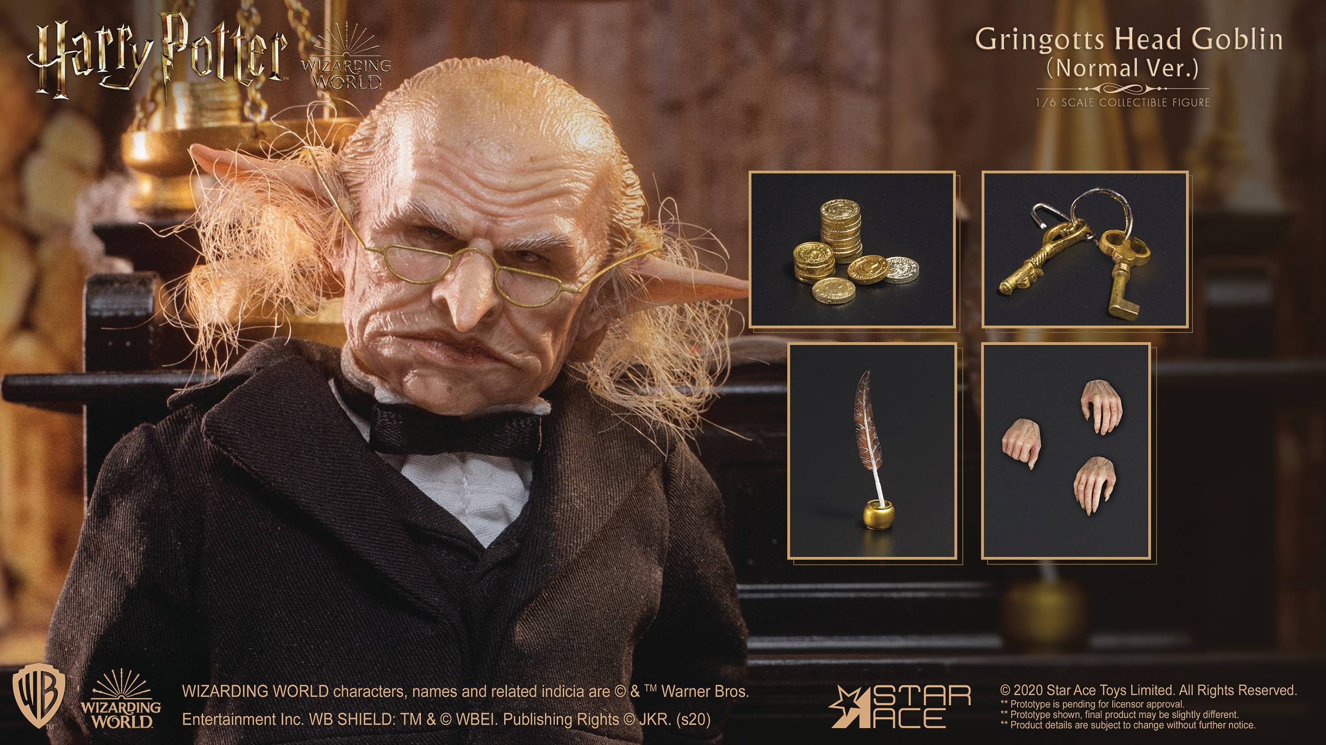 HP & the sorcerers stone <b>gringotts</b> head goblin 1/6 af (NOV208040) .