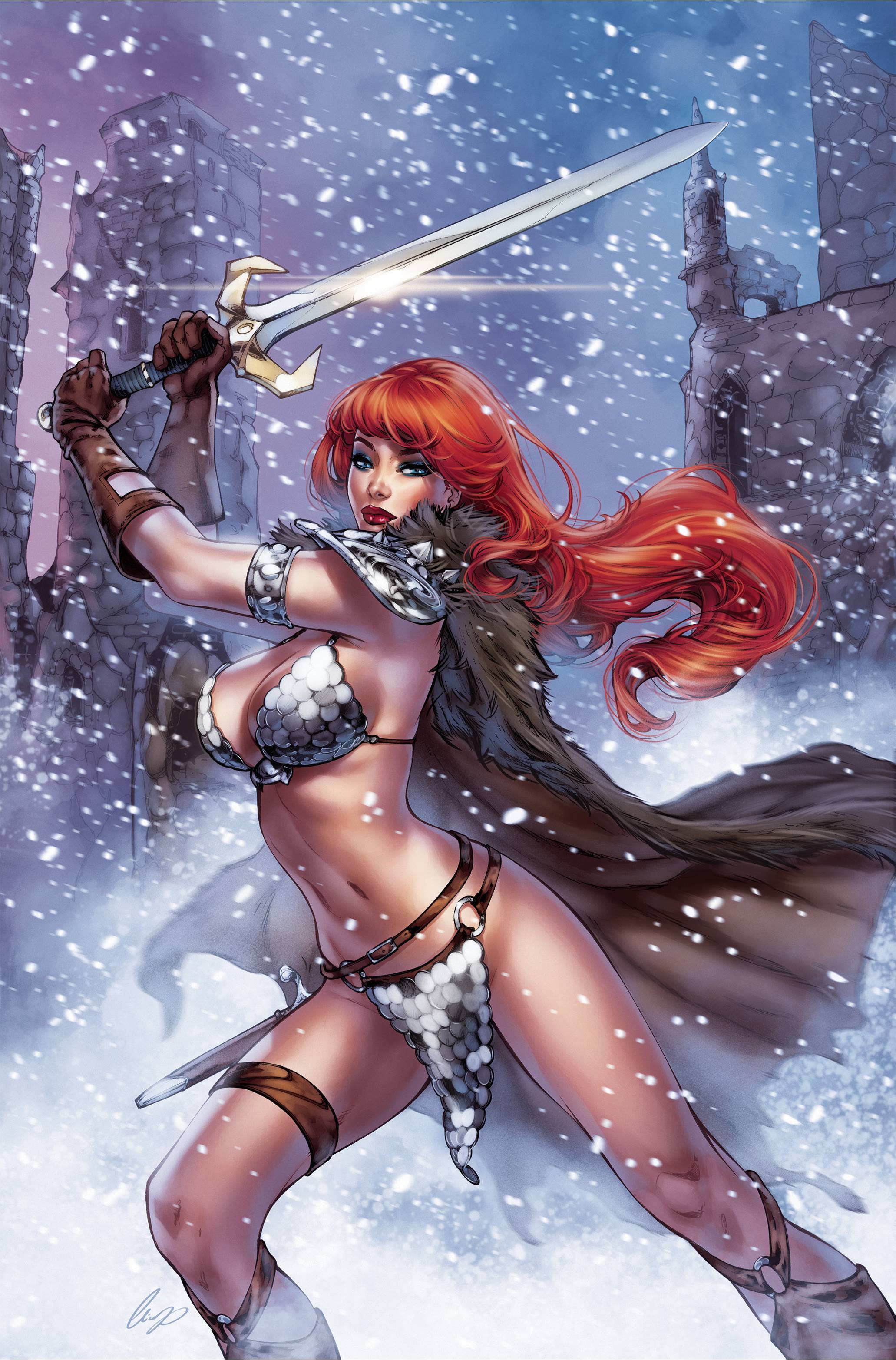 AUG INVINCIBLE RED SONJA CVR Q COPY FOC INCV CHATZOUDIS VIR Previews World