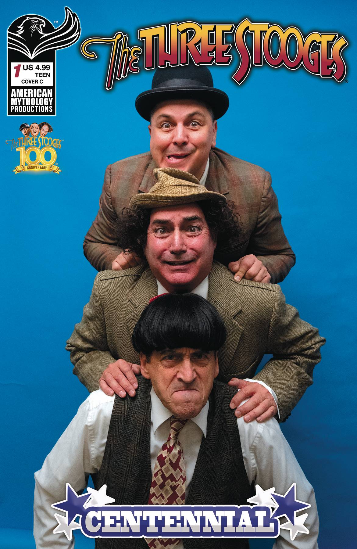 JAN241316 - THREE STOOGES CENTENNIAL #1 CVR C NEW STOOGES PHOTO ...