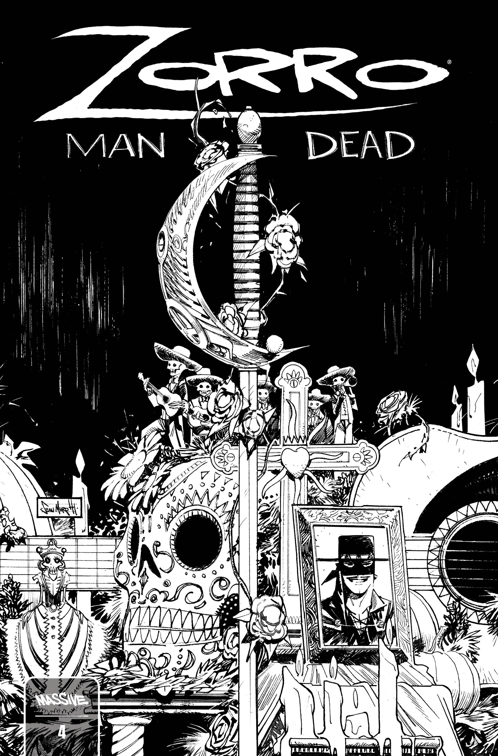 FEB240898 - ZORRO MAN OF THE DEAD #4 (OF 4) CVR B MURPHY B&W (MR ...