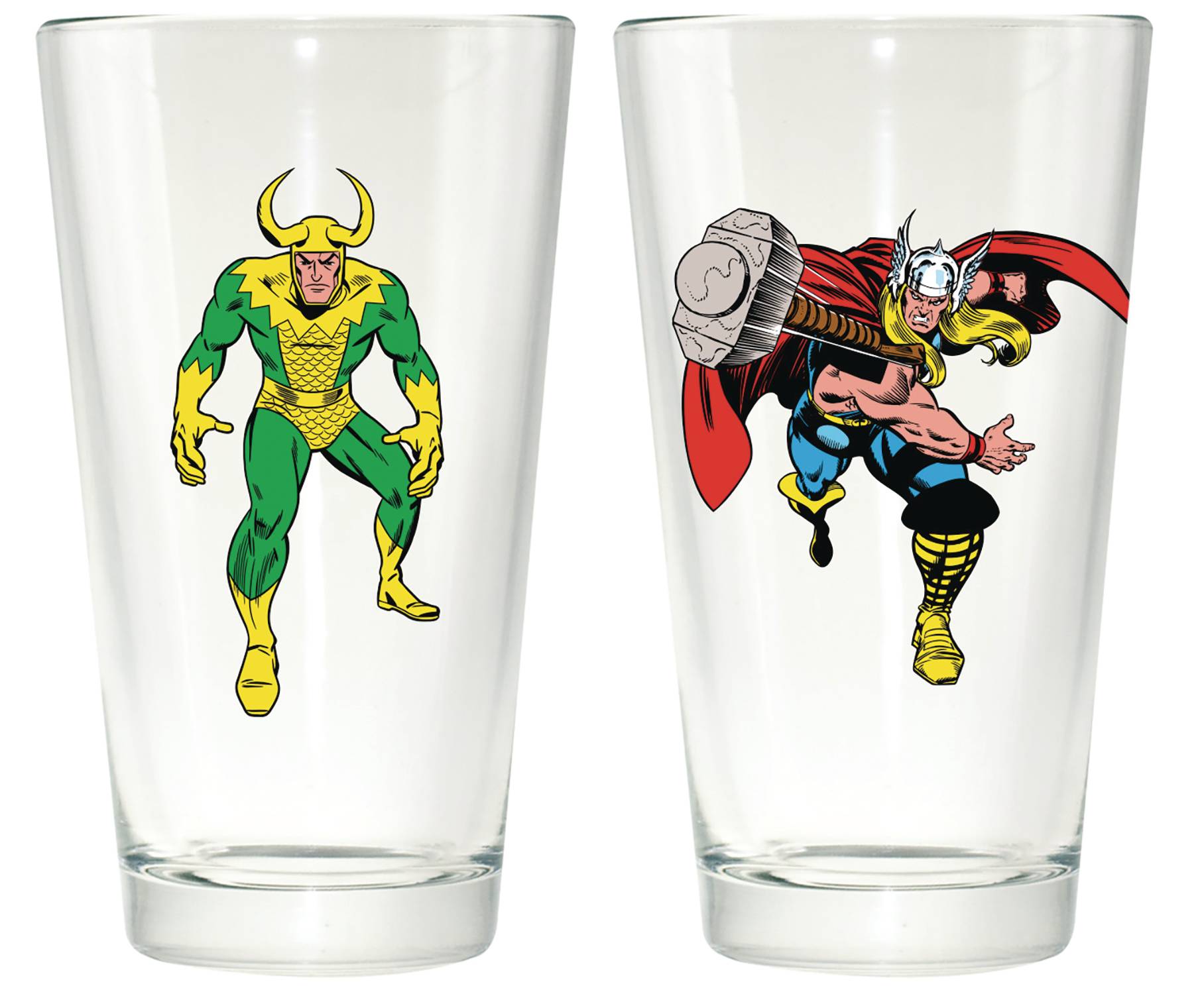 APR248885 - MARVEL COMICS LOKI & THOR CLEAR PINT GLASS - Previews World