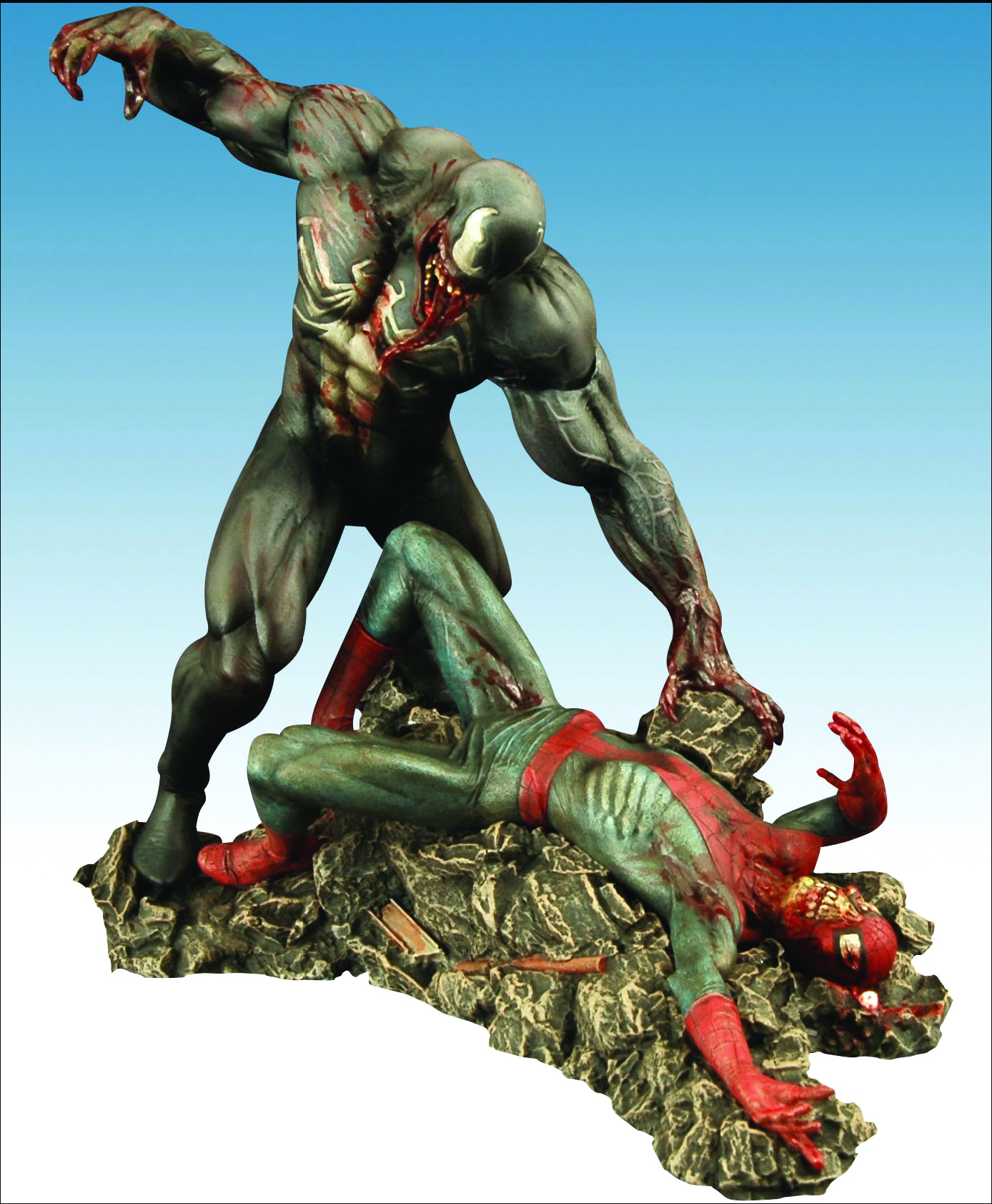 SEP073247 - MARVEL MILESTONES ZOMBIES SPIDER-MAN VS VENOM STATUE (O/A) ( -  Previews World