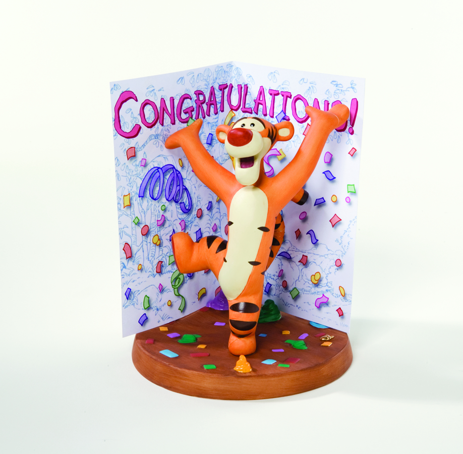 FEB084831 - POOH & FRIENDS TIGGER W/ CONGRATS CARD FIGURINE - Previews World